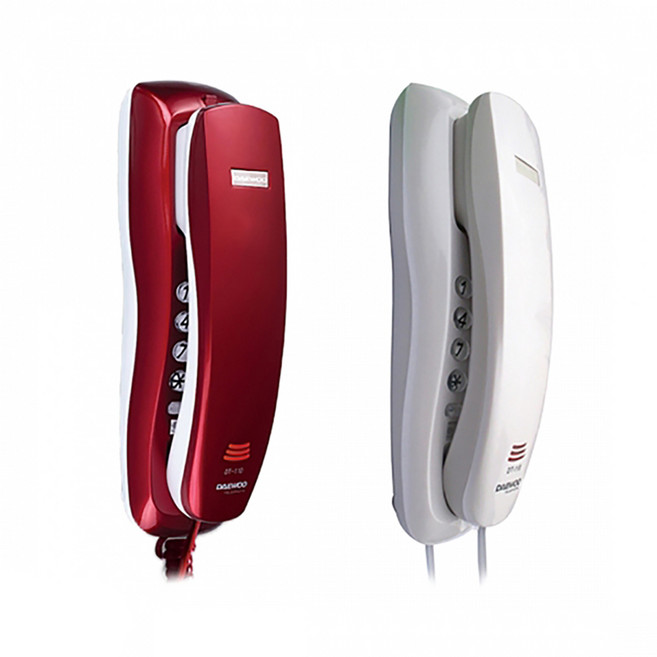 코러스 벽걸이 유선전화기 DT-110 화이트레드, 레드
