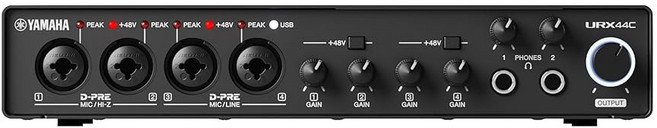 야마하 in out USB 오디오 MIDi 인터페이스 32비트 192kHz 지원 2개의 콤보 입력 DSP 기반 믹싱 이펙트 Steinberg 소프트웨어 스위트 블랙 URX22C, URX44C, Black