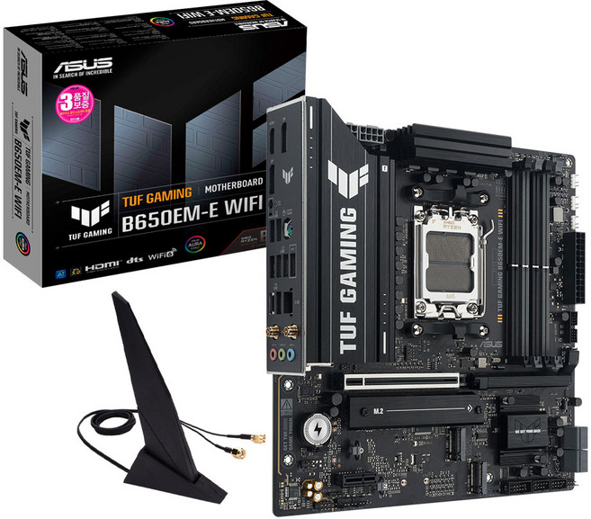 ASUS TUF GAMING B650EM-E WIFI STCOM 에이수스 컴퓨터 게이밍 PC 메인보드 AMD CPU추천 MainBoard