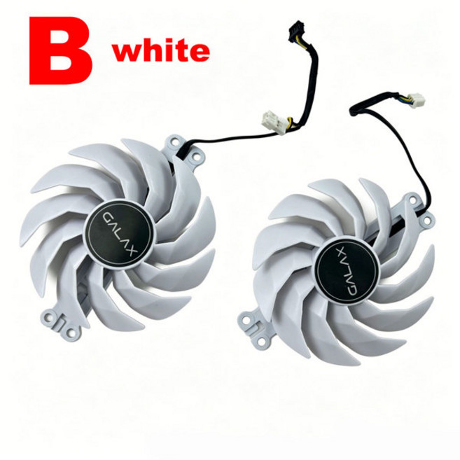 그래픽 카드 팬 교체 RTX4060 4070 GPU 팬 GALAX GeForce RTX4060TI 4070 SUPER 1-클릭 OC 2X V2 비디오 카드 팬용, [03] Bwhite
