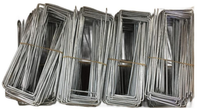 멀칭핀 부직포핀 15cm 제초매트핀 멀칭고정핀 농업용핀 쇠 아연 잡초매트 비닐 제초, 200개