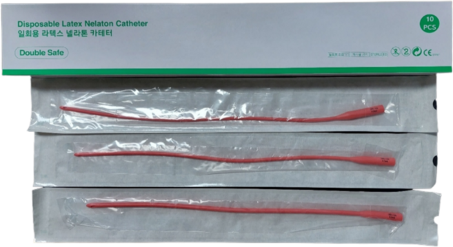 더블세이프 라텍스 넬라톤 카테터 6 7 8 사이즈 네라톤 소변줄, 1개