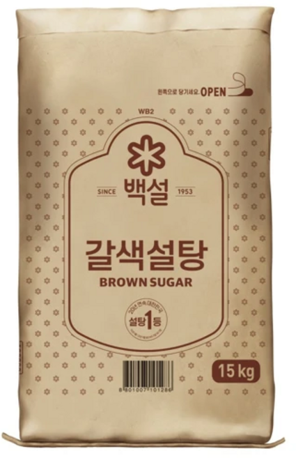 백설 갈색 설탕, 15kg, 1개