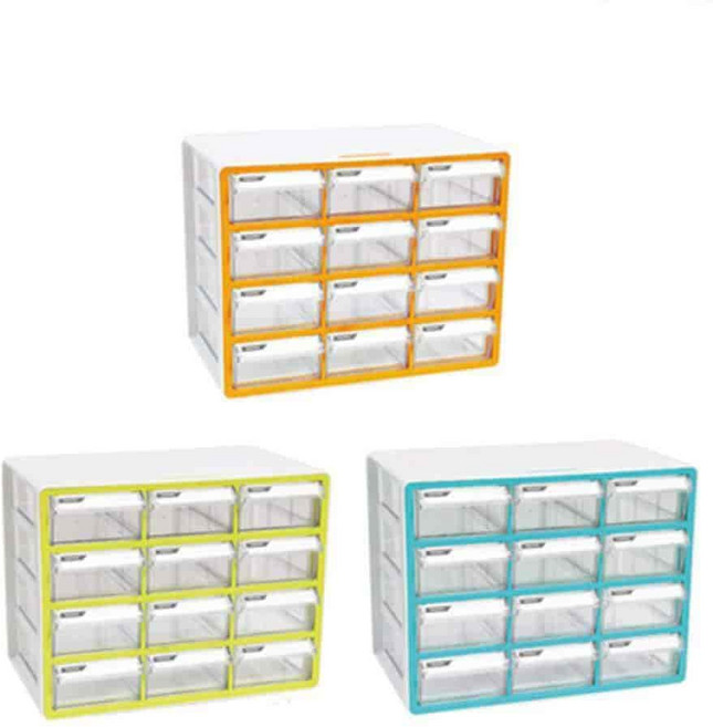 스마트 정리함 12칸 3종 택1 데스크오거나이저 멀티정리함, 민트