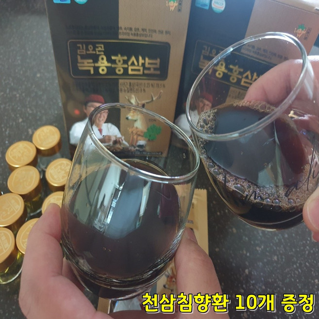 김오곤 녹용홍삼보 홍삼진액 농축액 건강즙 녹용 90포 3개월 분 60포 2개월 분 녹용 엑기스 액기스 즙, 2.1L, 4개