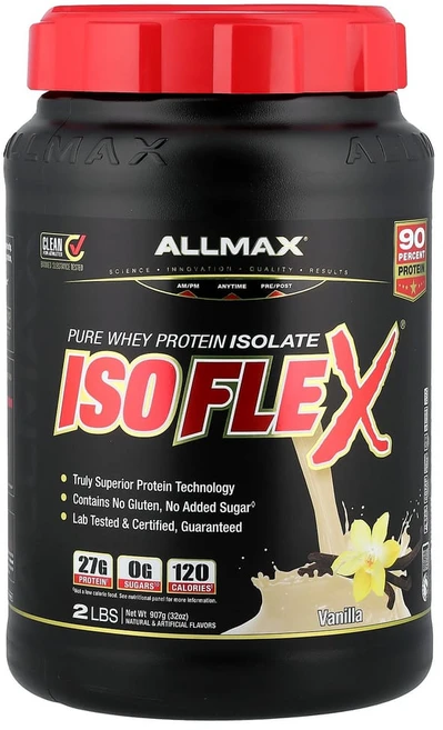 올맥스 Isoflex 순수 분리 유청 단백질(WPI 이온 입자 필터) 바닐라 907g(2lbs), 2 파운드 - 쿠팡
