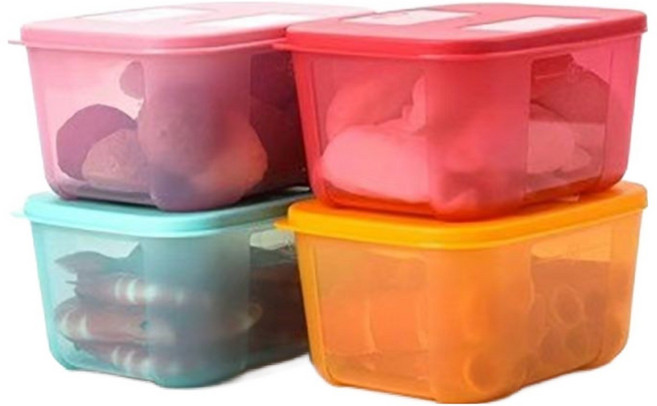 타파웨어 사각용기 밀폐용기 냉장고 냉동냉장용기 700ml, 1세트, 4개