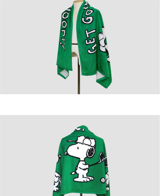 비치타올 대형타올 해변 수영타월 물놀이 바스타월 골프 샤워타월 스누피 76, 1개, 그린