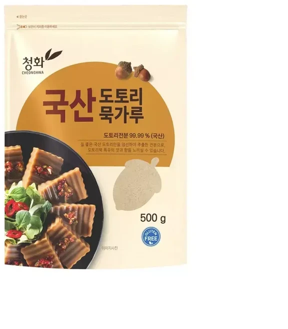 청화농산 도토리묵 가루 500g x 2개 국산 도토리전분, 1개