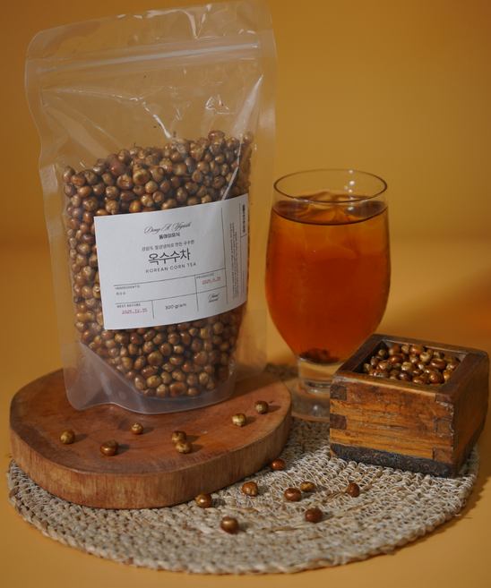 [국산 100%] 전통방식으로 볶아 구수함이 가득한 통 옥수수차, 3개, 1개입, 500g