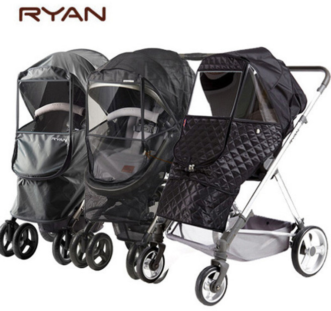 리안 디럭스/절충형/휴대용 솔로 스핀 그램플러스 유모차 방풍 방한 레인커버 모기장, 1개