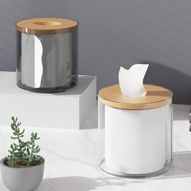 무네오 원형 두루마리 휴지케이스, 그레이, 1개