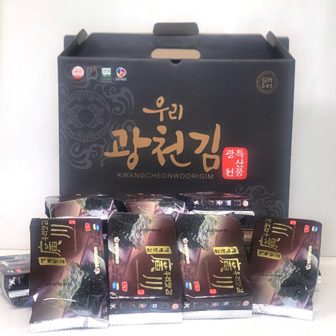 우리맛김 광천김선물세트 16봉 보험사은품 판촉물, 1세트, 64g