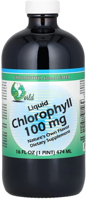 월드 오가닉 World Organic 액상 엽록소 100 ㎎ 16 fl oz(474 ㎖) WOR-59013, 474ml, 1개 - 쿠팡