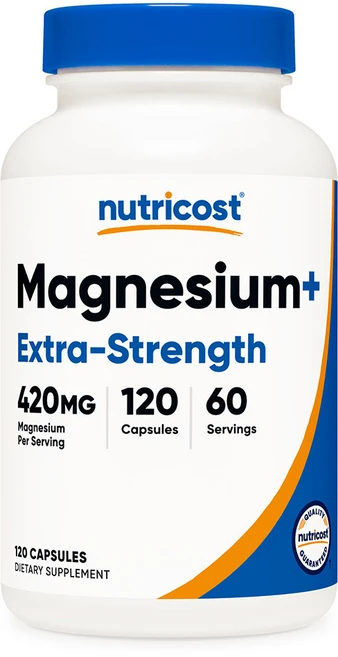 뉴트리코스트 마그네슘 엑스트라 스트렝스 420mg 120캡슐 1병, 1개, 120정 - 쿠팡