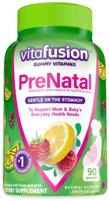 비타퓨전 프리네이탈 내추럴 레몬 & 라즈베리 레모네이드 맛 구미, 1개, 90정 - 쿠팡