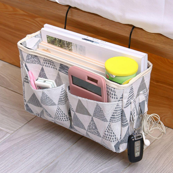 패브릭 걸이식수납바구니 이층침대걸이 침대수납걸이 패브릭바스켓, 블루