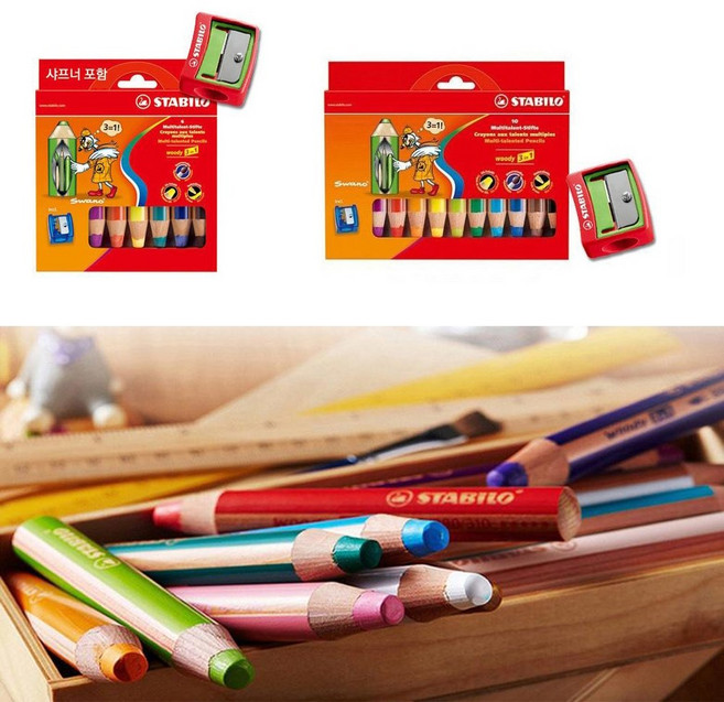 올드림 스타빌로 우디색연필6색세트, 단품, 상세페이지 참조