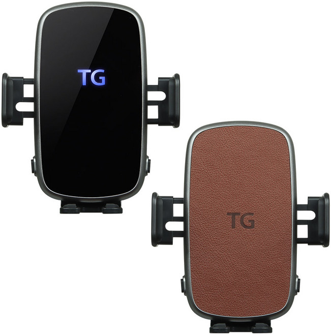 TG-CW3000B 듀얼코일 15W 무선 고속 충전기 차량용거치대 Z플립시리즈 일반스마트폰 겸용, 블랙