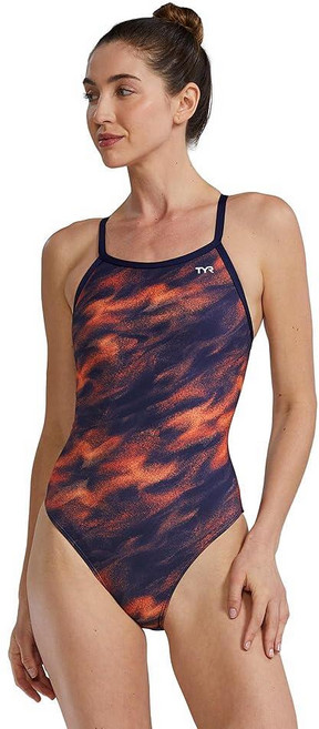 TYR 여성용 Durafast 엘리트 다이아몬드핏 수영복 178435, Orange/Soren