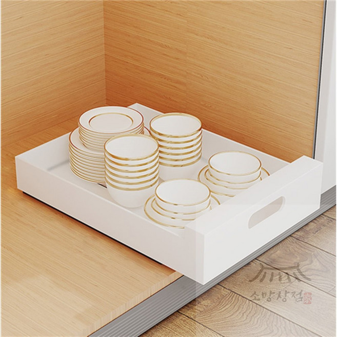 소망상점 슬라이딩 레일 선반(30cm) (화이트) 양념수납장