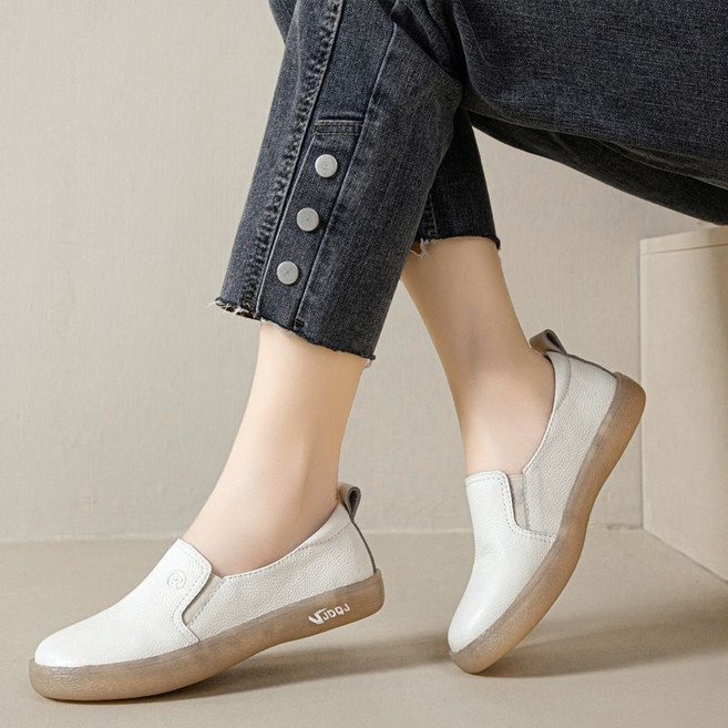 AOKADA 중년 여성 스니커즈 발편한 로퍼 플랫슈즈 여자 단화