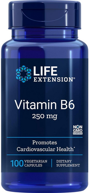 라이프익스텐션 비타민 B6 250mg 베지테리안 캡슐, 1개, 100개입, 100정