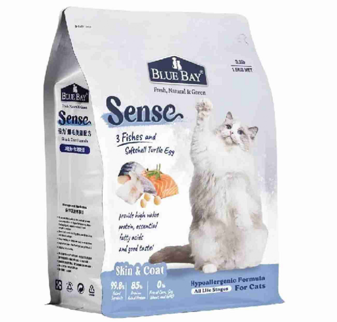毛樂子寵物 倍力BLUE BAY EASY 幼母貓 亮毛美膚 成幼貓化毛配方 SENSE 低敏乾糧 貓食, 低敏肉原, 6kg, 1個