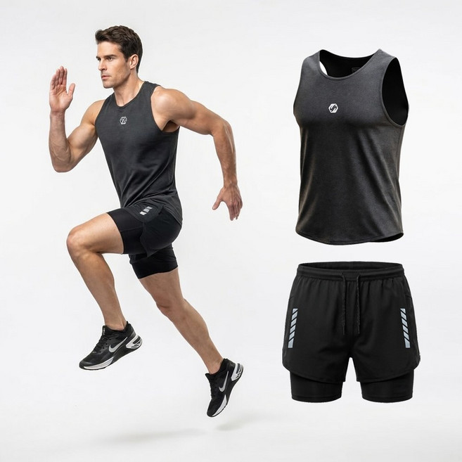 러닝복 싱글렛 투인원 숏팬츠 세트 마라톤 팬츠 운동복 짐웨어 트레이닝복