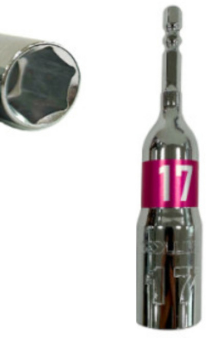 롱비트소켓 17mm 육각 임팩 드라이버 복스 아시바 롱복스알 육각 샹크, 1개