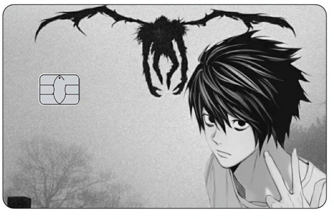 데스노트 데쓰노트 L 라이토 캐릭터 카드 스티커 교통카드 체크카드 신용카드 티머니, 미니 (Small Chip), 13-1PCS