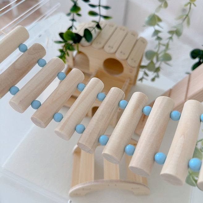 야야랜드 파스텔 사다리 백업 출렁다리 징검다리 도마뱀 파충류 놀이터, 네추럴(블루), 1개