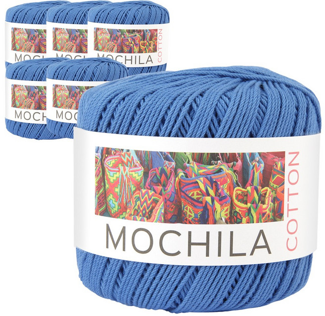 모칠라코튼 뜨개실, 6개, 연파랑