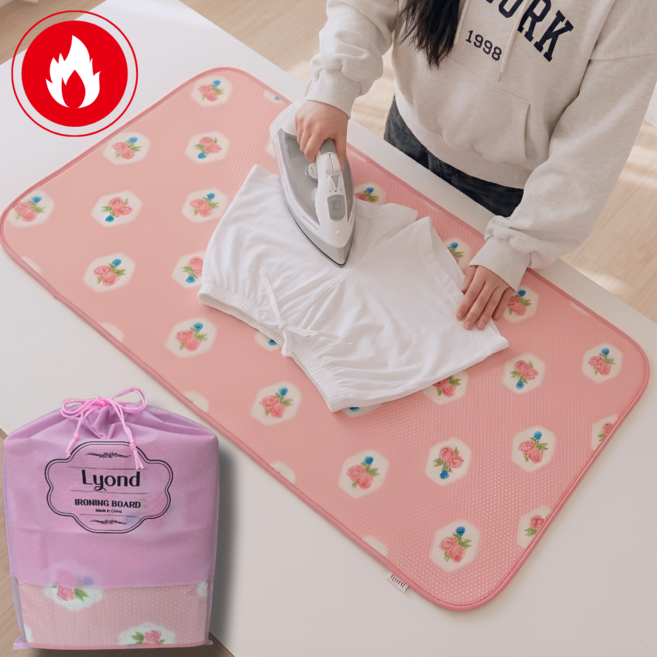 리온드 더 커진 초방열 6층 미끄럼방지 접이식 다리미판, 플라워