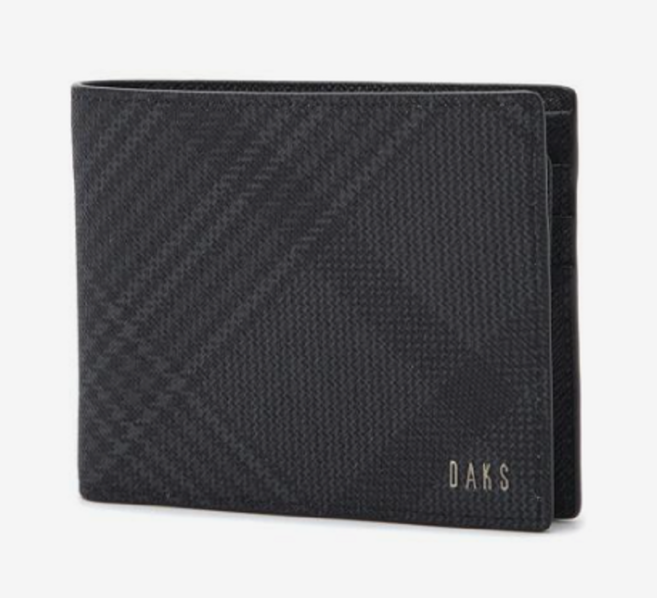 닥스 에든버러 블랙 PVC 체크패턴 반지갑