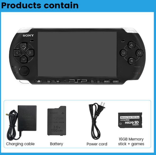Sony psp 3000 휴대용 게임 콘솔PSP3006 PlayStation PSP3000 게임 콘솔+ 게임, 01 PIANO BLACK, 01 CHINA
