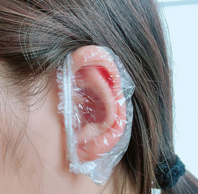 일회용 비닐 귀마개 이어캡 염색용 귀커버, 300개