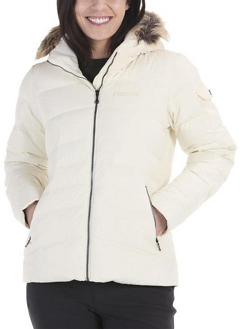 MARMOT 여성용 Ithaca 재킷 - 700-필 다운 단열 방수 코트 지퍼 오프 후드 및 탈착식 모피 러프 포함 Papyrus M 272544 8793902052, Small