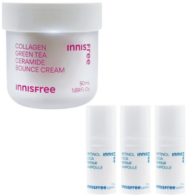 이니스프리 콜라겐 그린티 세라마이드 탄력장벽 크림 50ml+(시카 앰플7mlx3개 증정), 1개, 50ml