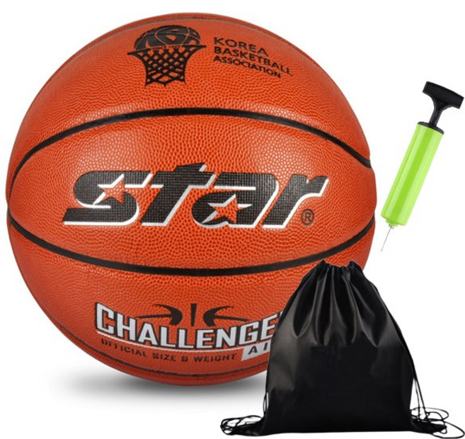 스타 농구공 챌린저 에어 투센볼펌프 투센파우치, 6호, 1개