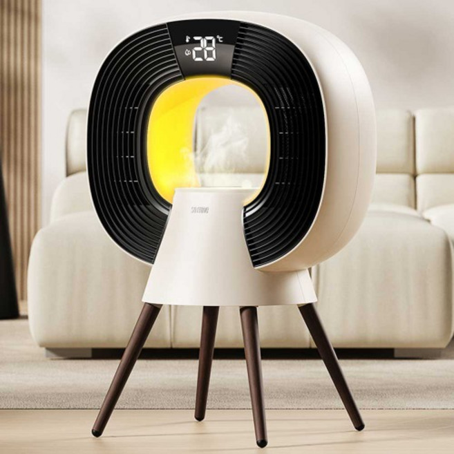 소싱코리아 새턴 가습 온풍기 PTC 전기 가정용 온풍기 가습기 겸용 무드등