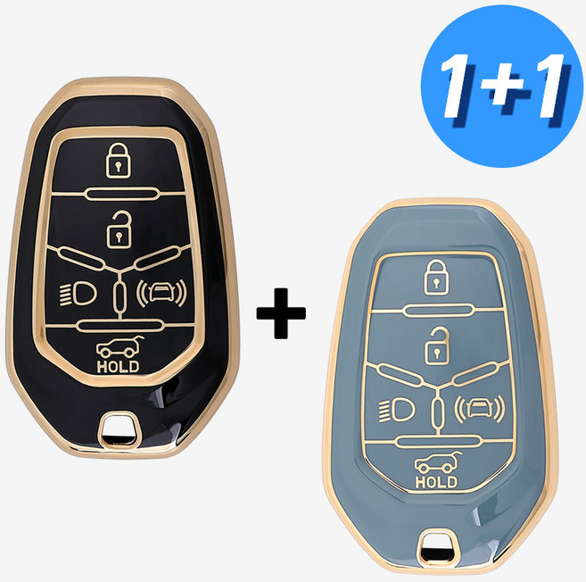 (1+1) 쌍용 KGM 차 키케이스 키커버 쌍용 호환 TPU, KGM-03(C타입), 블랙+그레이블루