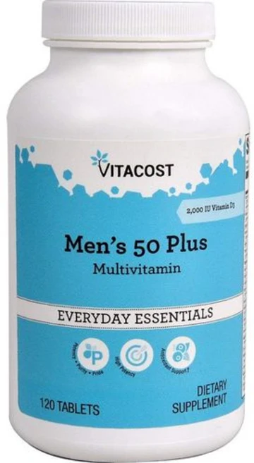 비타코스트 남성 50세 이상 종합 비타민 - 120정 Vitacost Men's 50 Plus Multi Vitamin - 120 Tablets, 1개 - 쿠팡