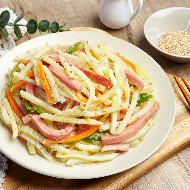 [당일조리] 30년 전통 엄마손맛 야채햄 감자채볶음 가정식 수제반찬, 1개, 400g