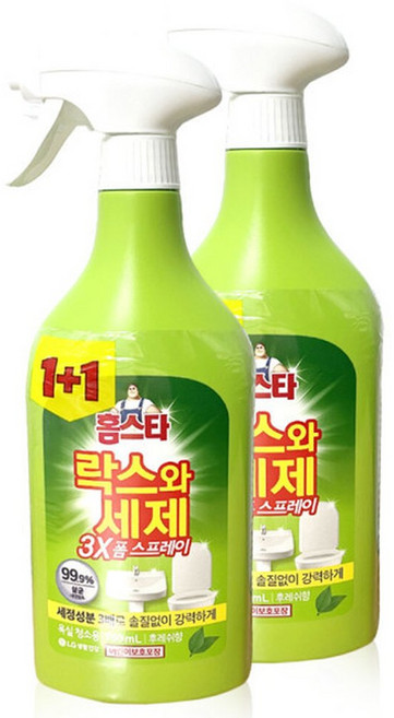 홈스타 락스와세제 스프레이 은은한 후로랄향 750ml x 2개 욕실 청소 세정제 락스 세제