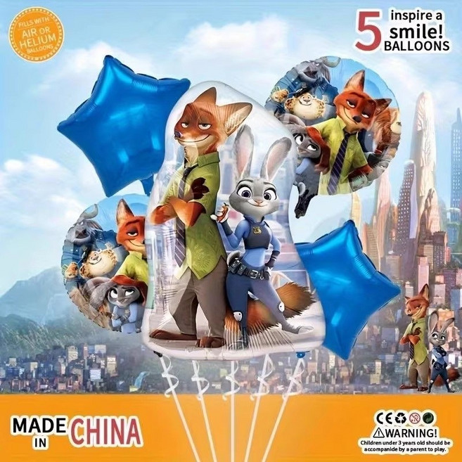 주토피아 2 주토피아 테마 생일파티 풍선세트 어린이 생일장식 데코세트, 소형 세트