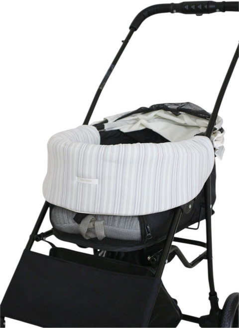 국내제조 코지코너 강아지유모차 범퍼가드 탄탄한 개모차 쿠션, 스트라이프 그레이, 1개