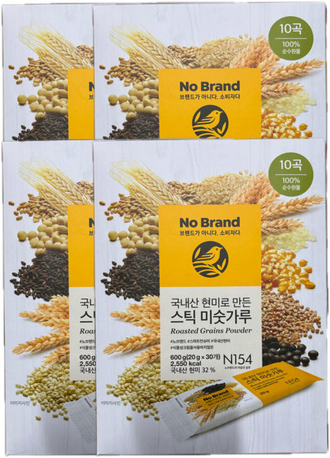 노브랜드 국내산 현미로 만든 스틱 미숫가루, 600g, 4개