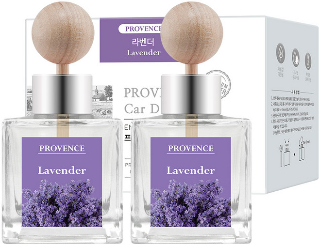 더허브샵 프로방스 차량용 디퓨저 50ml, 라벤더, 2개