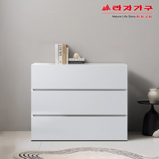 라자가구 리브 무아 LPM 1000 3단 서랍장 RTH014C, 화이트
